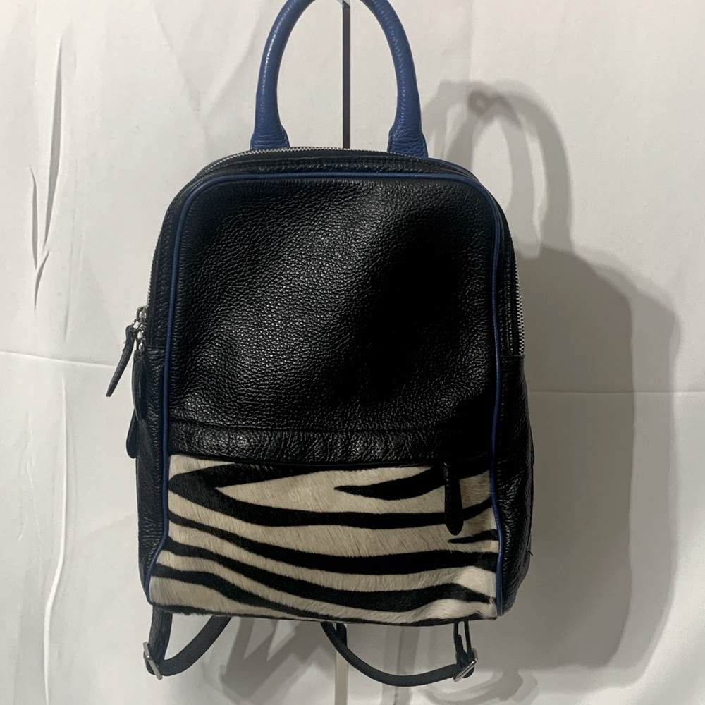 Claudia Firenze leather and fur backpack